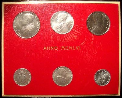 1956 Vatican Mint Set, 6 Coins BU Photo