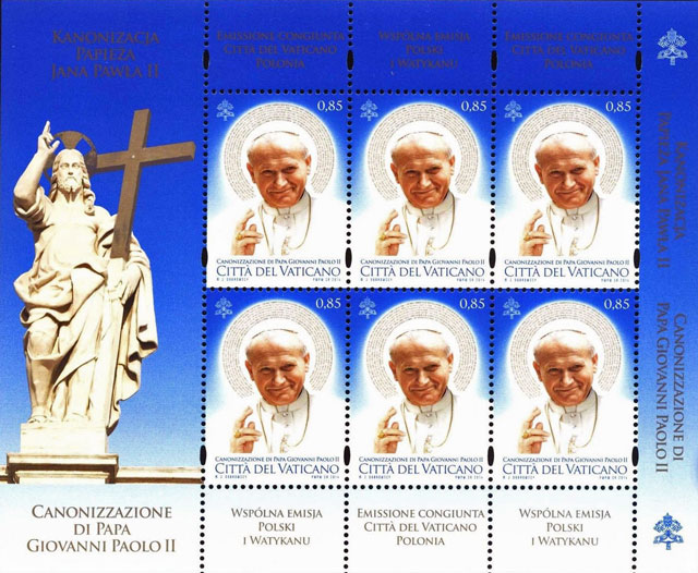 2014 Canonization John Paul II Stamp Sheet Photo