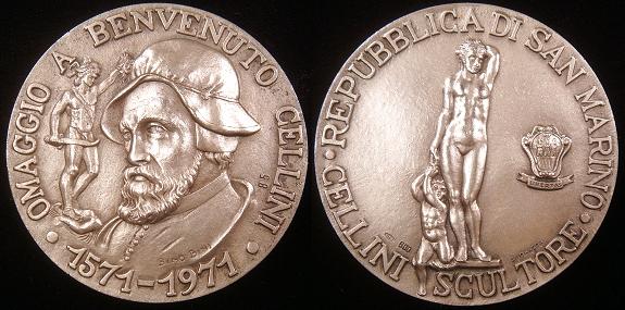 Official 1971 San Marino Medal Benvenuto Cellini Photo