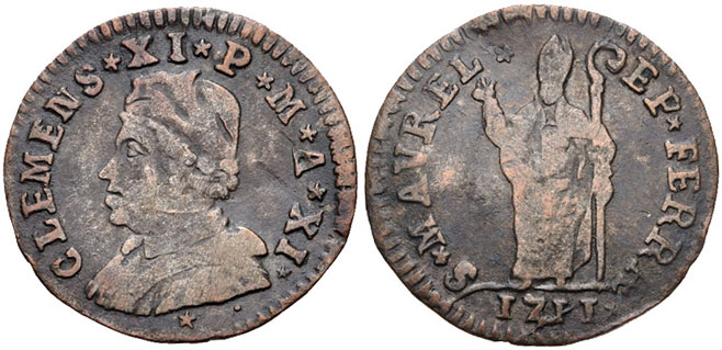 Clement XI 1711 Muraiola, St. Maurelius Coin Photo