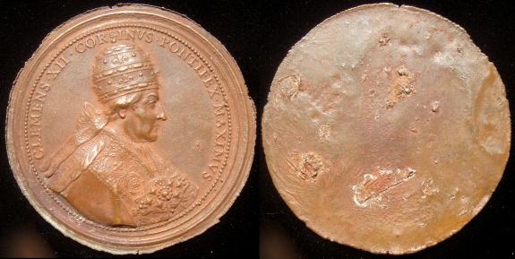Clement XII (1730-40) Uniface Medal 65mm Bronze Photo