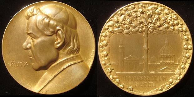 Pius X (1903-14) Bronze 70mm by C. Poellath Photo