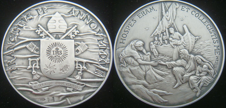 Pope Francis Anno V Silver Medal Photo