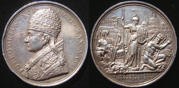 Gregory XVI (1831-46) Anno II Silver Medal Photo