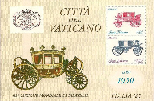1985 Vatican Souvenir Sheet ITALIA '85 Photo