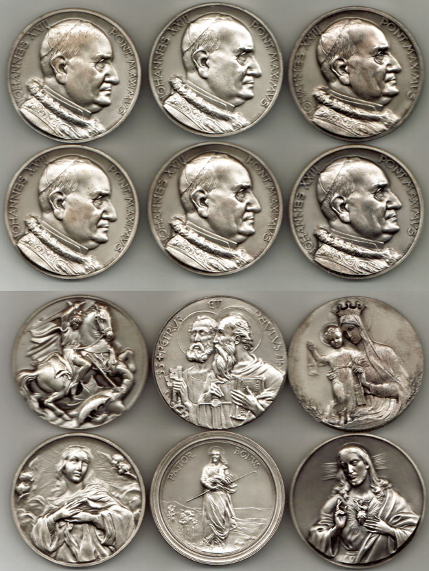 Lot of 6 Pope John XXIII Medals Photo