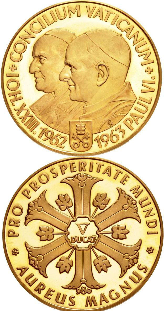 John XXIII/Paul VI 5 Ducats Gold Medal Photo