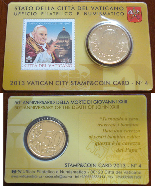 2013 Vatican Coin-Stamp Card John XXIII Photo