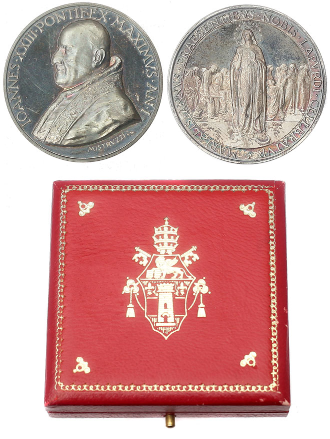 John XXIII 1959 Anno I Silver Medal w/Case Photo