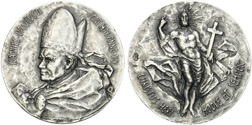 John Paul II Anno XIX Silver Medal Photo
