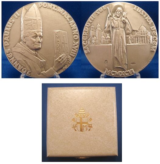 John Paul II A.XVIII Ag Medal 50th ANN. Photo