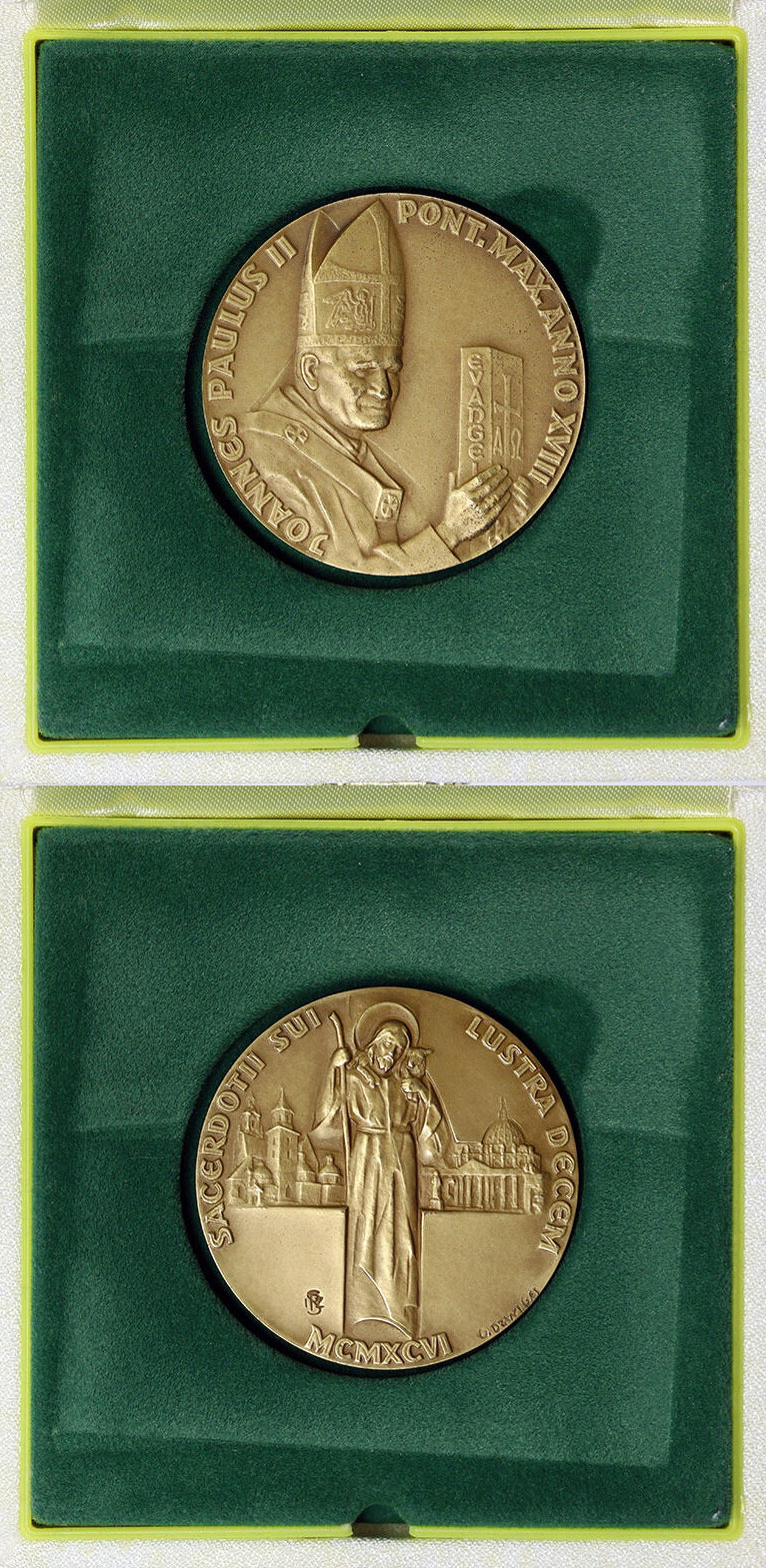 John Paul II A.XVIII 1996 Bronze Medal Photo