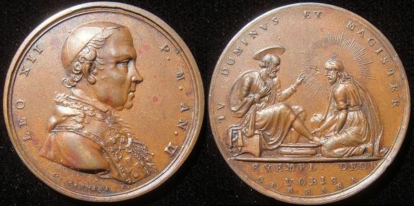 Leo XII (1823-9) Bronze Medal Washing of the Feet Photo