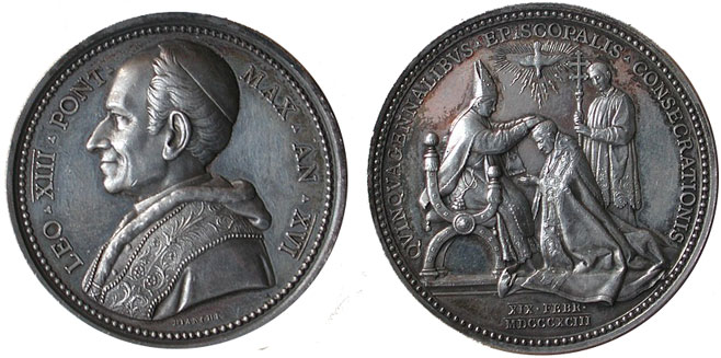 Leo XIII 1893 Episcopal Jubilee Silver Medal Photo
