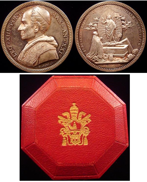 Leo XIII 1898 A.XXI Ar Medal Resurrection Photo