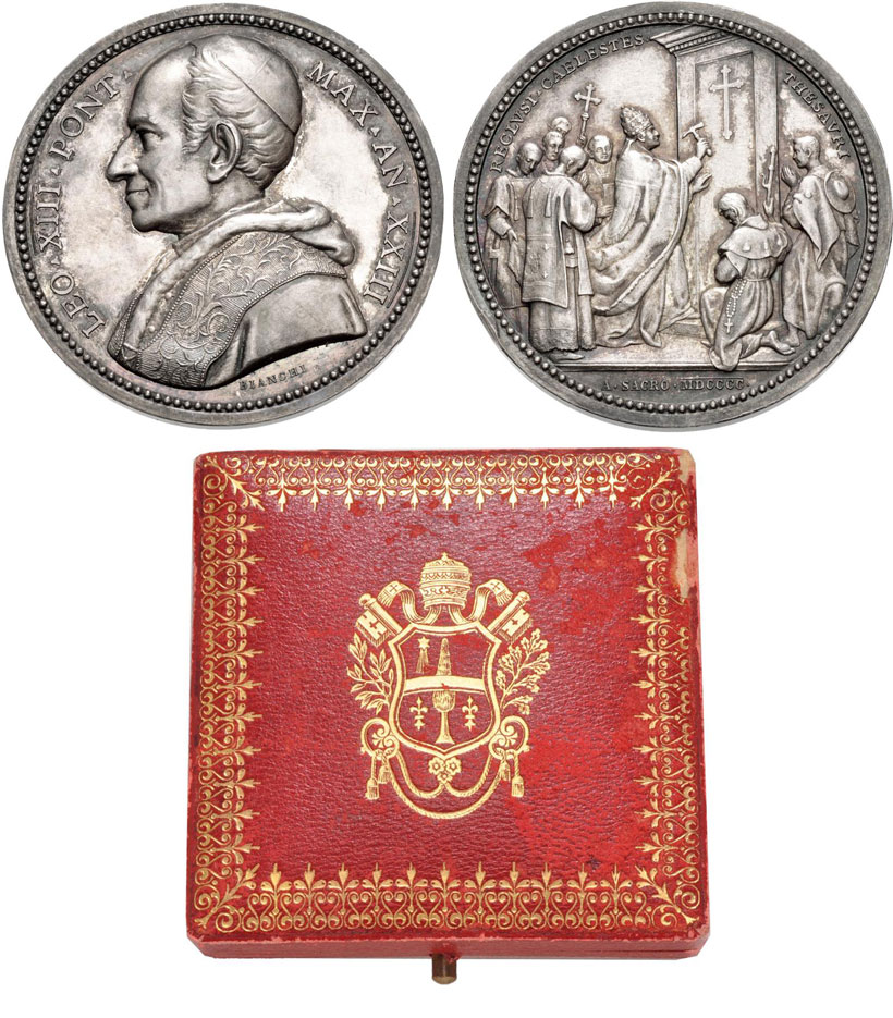Leo XIII 1900 Opening Holy Door Silver Medal Photo