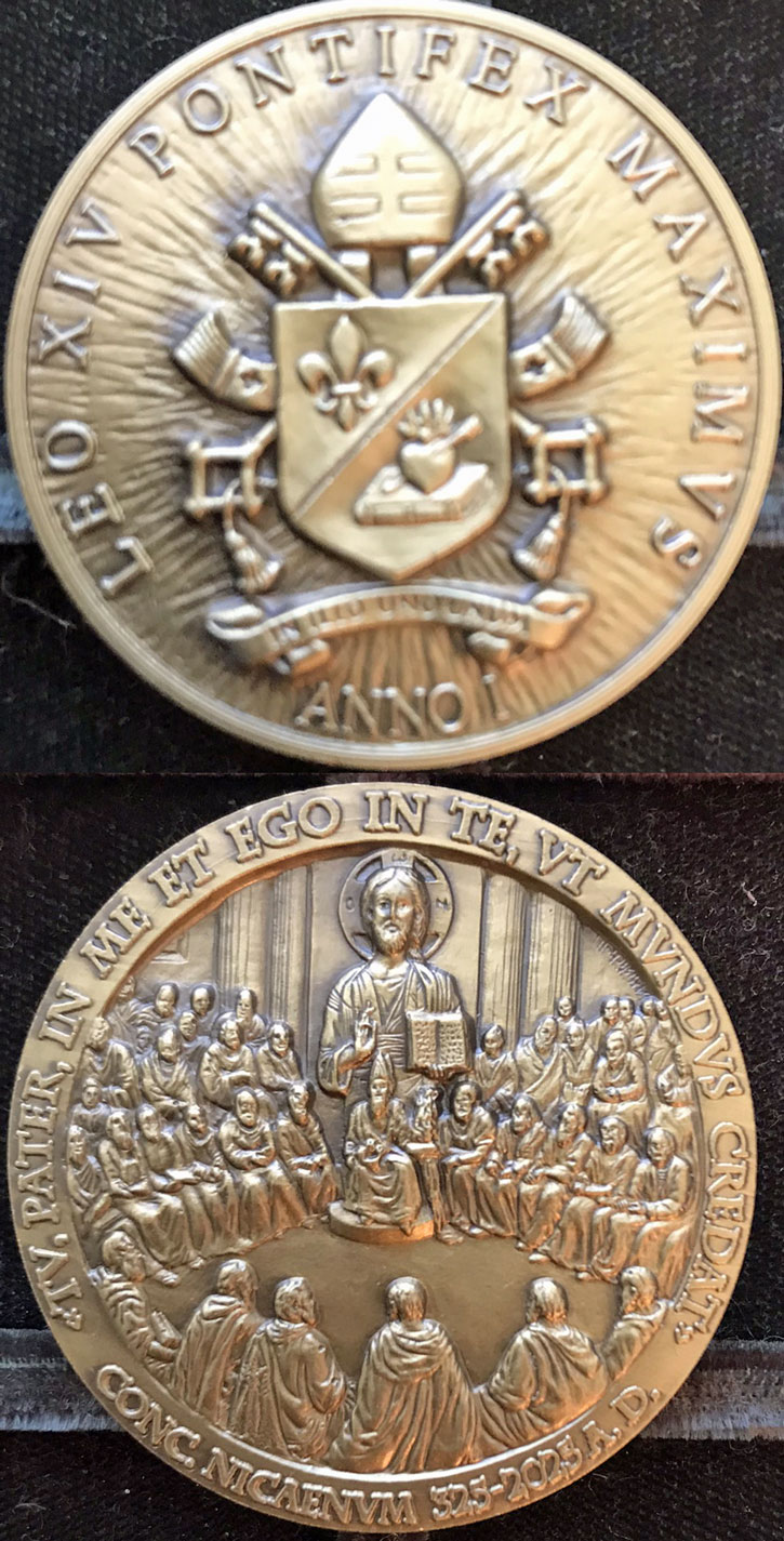 Leo XIV Anno I Bronze Medal - Council of Nicaea Photo