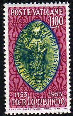 1953 Vatican Stamp Peter Lombard Photo