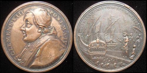 Clement XIII (1758-69) Anno IV Bronze Medal Photo