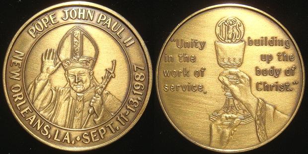 John Paul II 1987 Trip to New Orleans Medal Photo