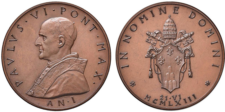 Paul VI (1963-78) Anno I Election Bronze Medal Photo