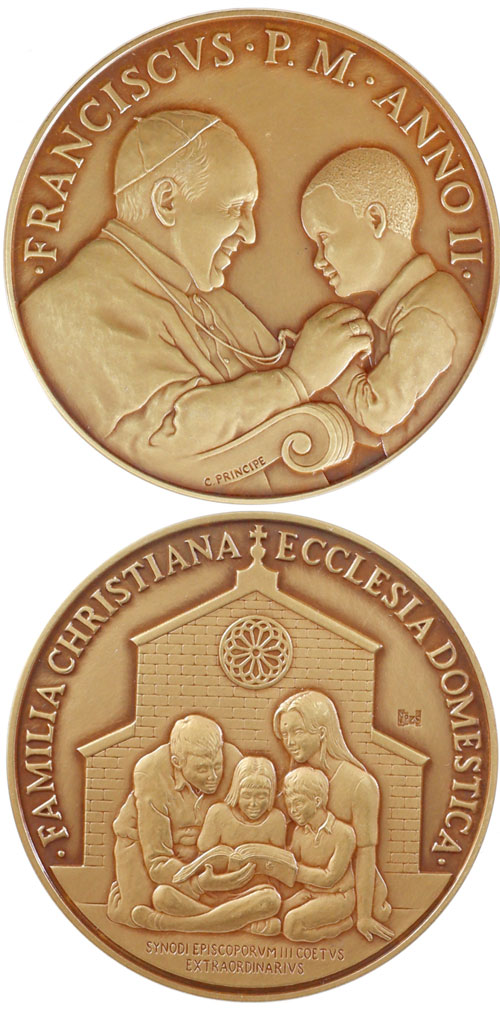 Pope Francis Anno II Ae Medal Extraordinary Synod Photo