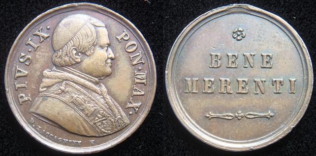 Pius IX (1846-78) Benemerenti Medal 20mm Photo