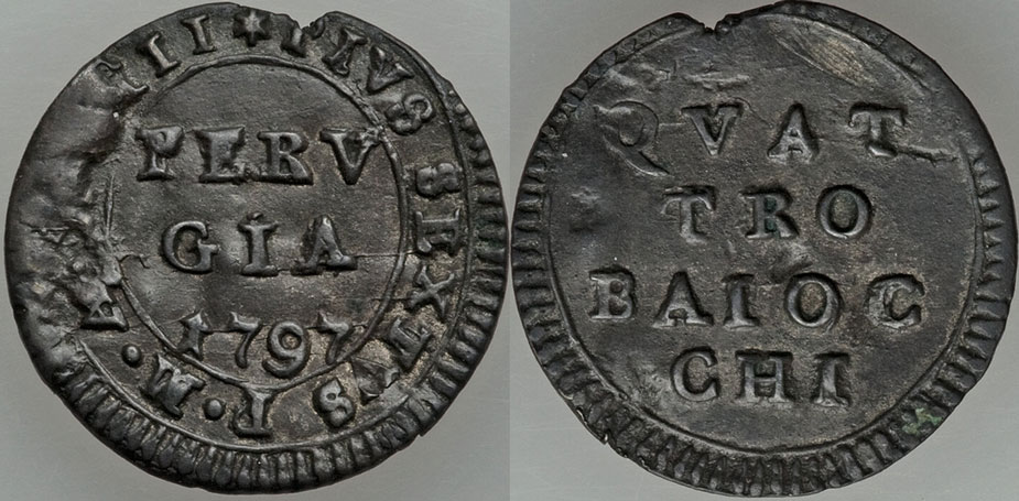 Pius VI 1797 Copper 4 Baiocchi Photo