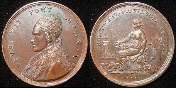 Pius VII 1804 Bronze Medal Anno V Photo