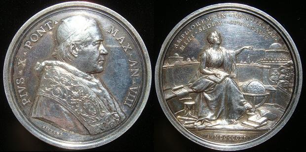 Pius X (1903-14) Anno VIII Silver Medal Photo