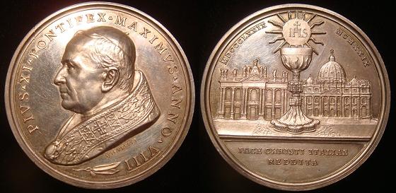 Pius XI 1929 Silver Medal Lateran Agreements Photo