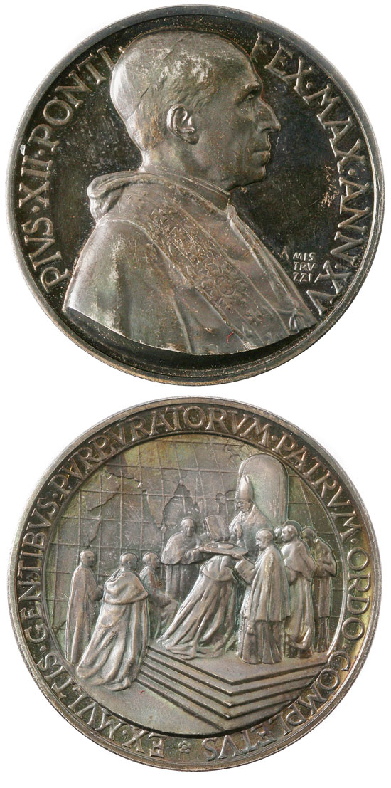 Pius XII (1939-58) Anno XV Silver Medal Photo