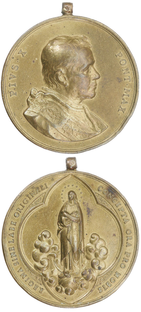 Pius X 1904 Queen Without Original Sin Medal Photo