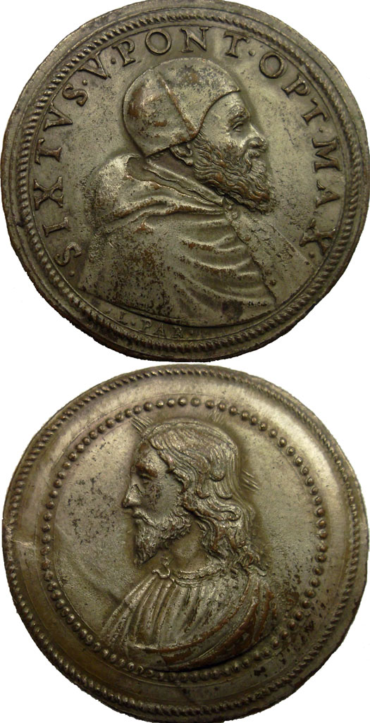 Sixtus V (1585-90) Bust of Christ Papal Medal Photo