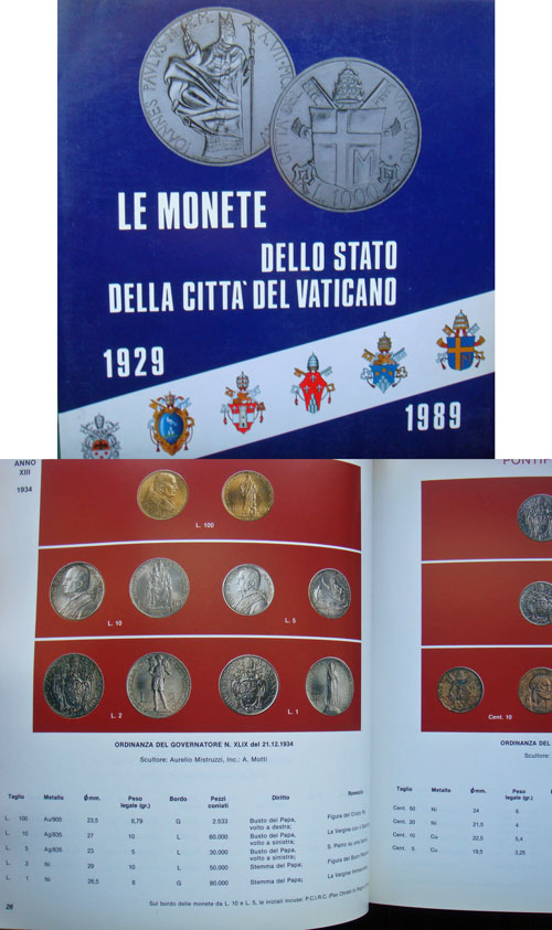 Monete Vaticano Catalog 1929-1989 Photo