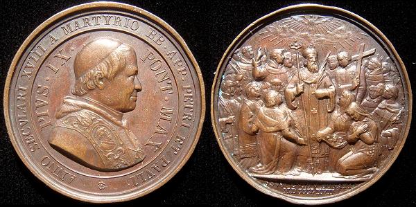 Pius IX 1867 Bronze Medal St. Donatus Photo