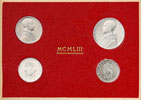 1953 Vatican Mint Set, 4 Coins BU Thumbnail
