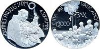 2001 Vatican 2000 Lire Silver Proof Coin Thumbnail