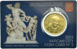 2012 Vatican Coin Card, 50 Eurocent Thumbnail