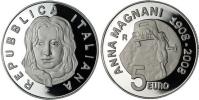 2008 Italy 5 Euro Silver Coin ANNA MAGNANI Thumbnail
