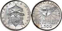 1958 Sede Vacante 500 Lire Coin Thumbnail